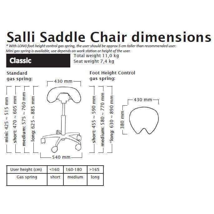 Salli All-Round Classic Ergonomic Saddle Chair - Sit Healthier