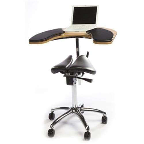 Salli Ergonomic Twin Saddle Chair with Elbow Table | SitHealthier.com