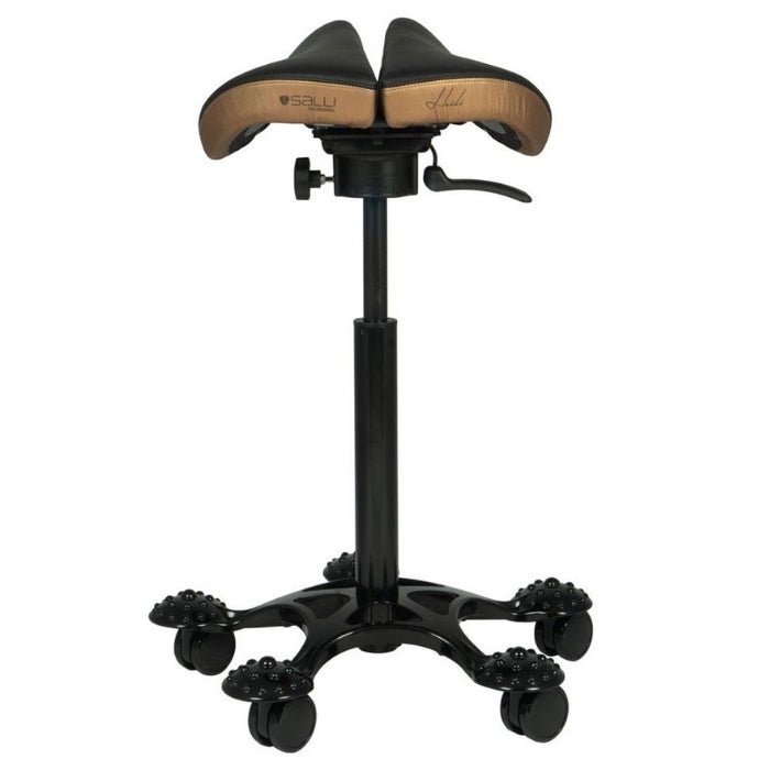 Salli Premium SwingFit Saddle Stool with Stylish Leather Upholstery - Sit Healthier