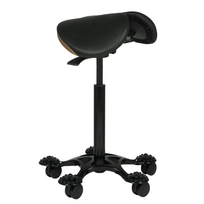 Salli Premium SwingFit Saddle Stool with Stylish Leather Upholstery - Sit Healthier