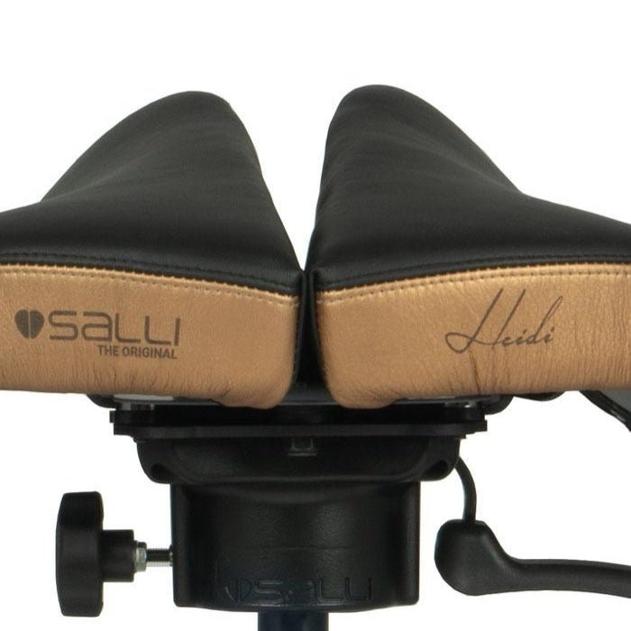 Salli Premium SwingFit Saddle Stool with Stylish Leather Upholstery - Sit Healthier