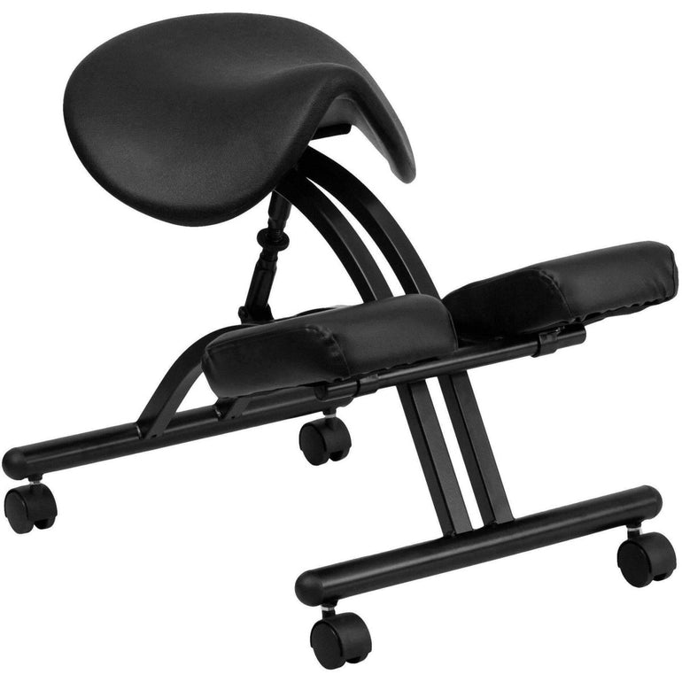 Sit Healthier Ergonomic Kneeling Chair with Black Saddle Seat - Sit Healthier
