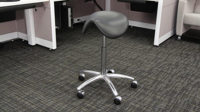 Sit-Stand Saddle Chair with Back Rest for Better Posture - Sit Healthier