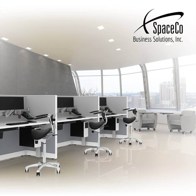 Sit-Stand Saddle Chair with Back Rest for Better Posture - Sit Healthier