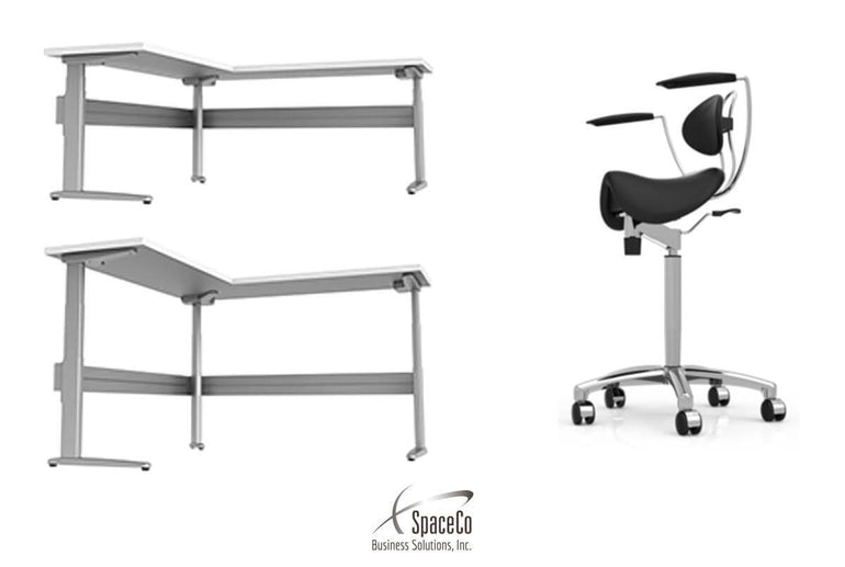 Sit-Stand Saddle Chair with Back Rest for Better Posture - Sit Healthier