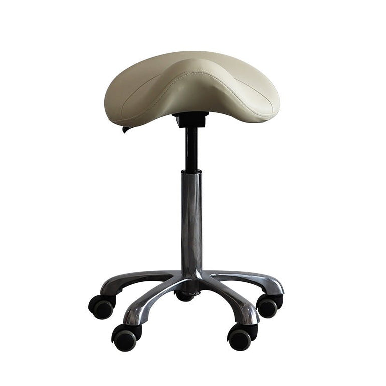 Small Hydraulic Saddle Shape Rolling Stool with Tilt-able Seat – Purple - Sit Healthier