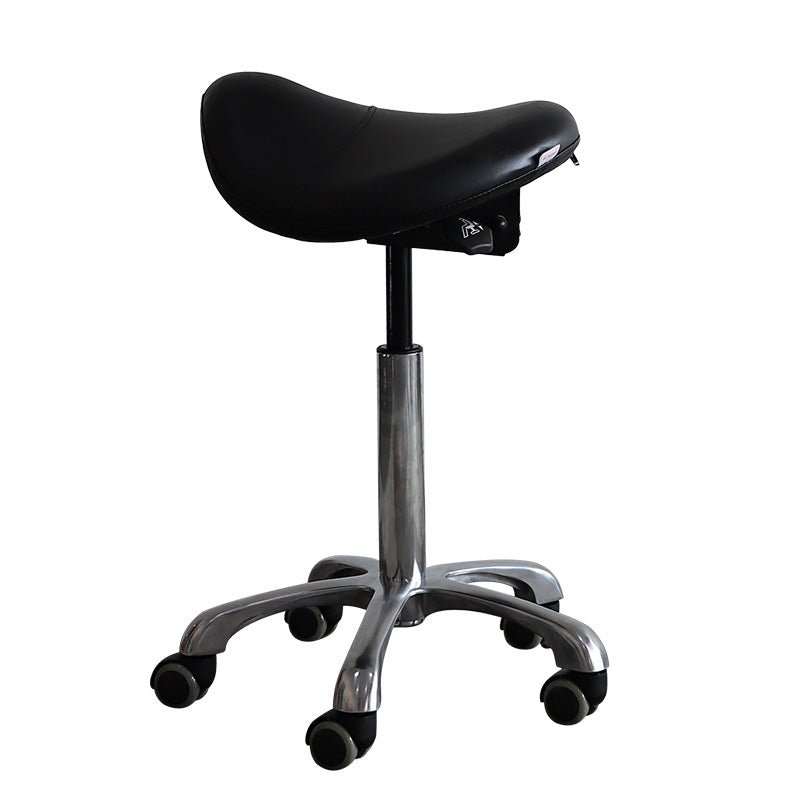 Small Hydraulic Saddle Shape Rolling Stool with Tilt-able Seat – Purple - Sit Healthier