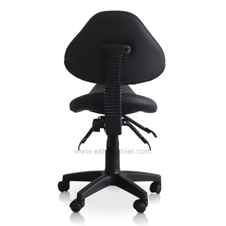 Small Saddle Shape Stool with Adjustable Back Support - Sit Healthier
