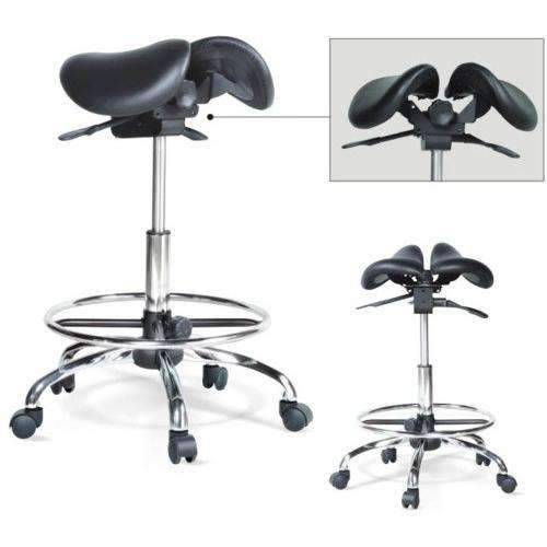 USA Patented Twin Adjustable Saddle Stool with FootRing by Kanewell - Sit Healthier