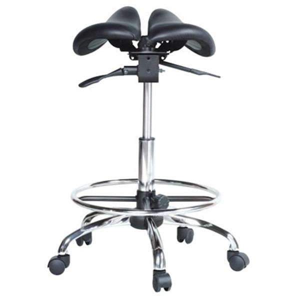 USA Patented Twin Adjustable Saddle Stool with FootRing by Kanewell - Sit Healthier