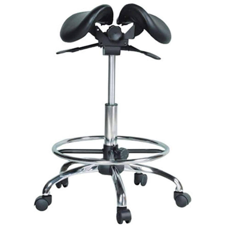 USA Patented Twin Adjustable Saddle Stool with FootRing by Kanewell - Sit Healthier