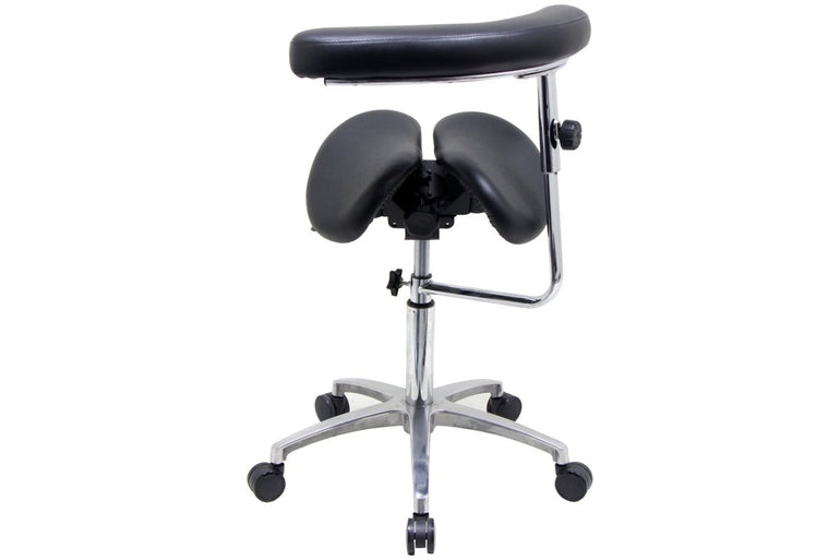 USA Patented Twin Tiltable Saddle Stool with 360 Degree Arm Support - Sit Healthier