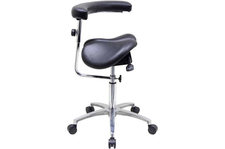 USA Patented Twin Tiltable Saddle Stool with 360 Degree Arm Support - Sit Healthier