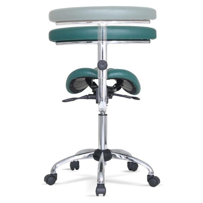 USA Patented Twin Tiltable Saddle Stool with 360 Degree Arm Support - Sit Healthier
