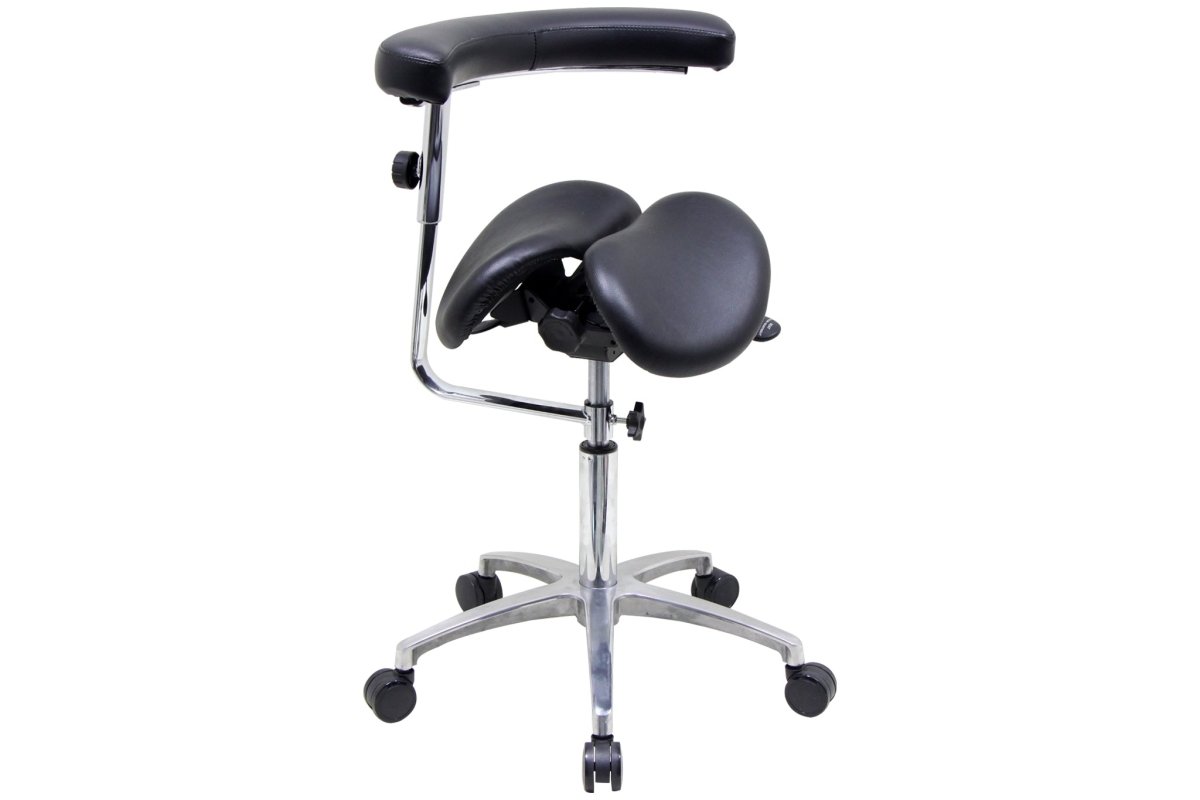 USA Patented Twin Tiltable Saddle Stool with 360 Degree Arm Support - Sit Healthier