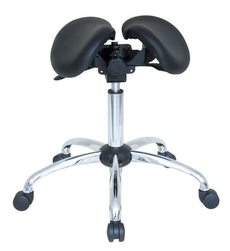 USA Patented Twin Tiltable Saddle Stool with 360 Degree Arm Support - Sit Healthier