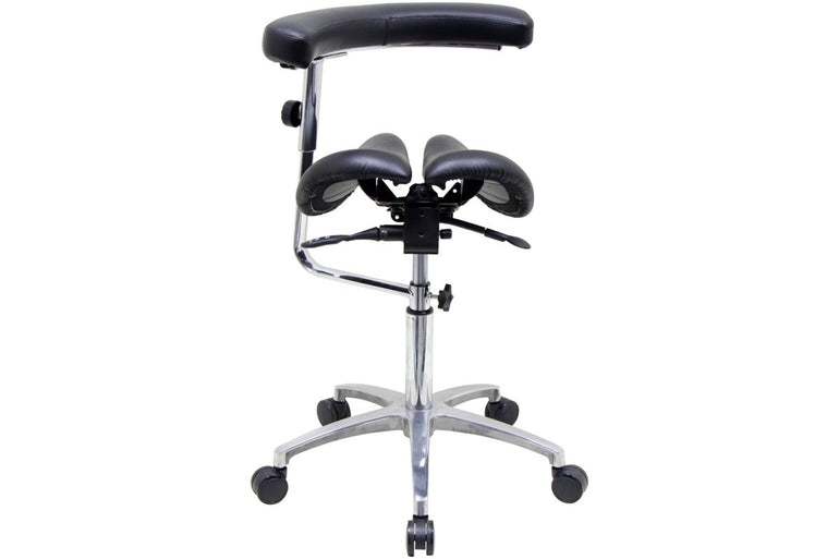 USA Patented Twin Tiltable Saddle Stool with 360 Degree Arm Support - Sit Healthier