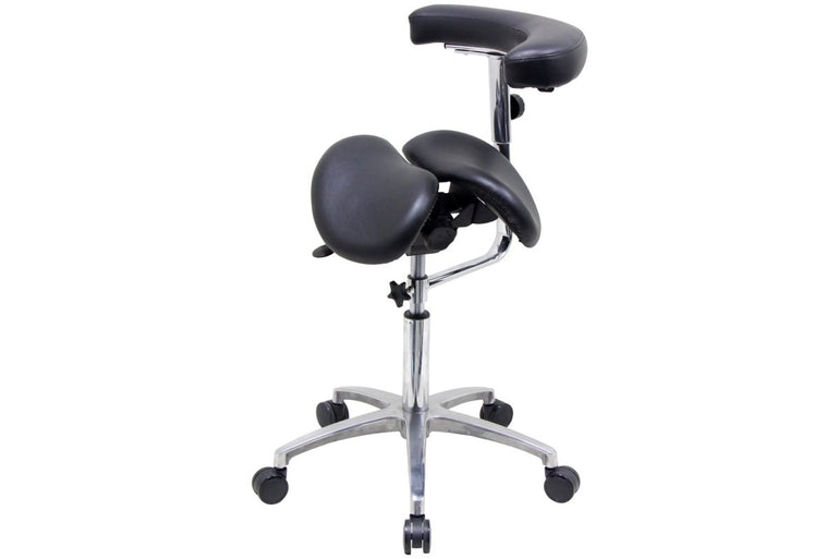 USA Patented Twin Tiltable Saddle Stool with 360 Degree Arm Support - Sit Healthier