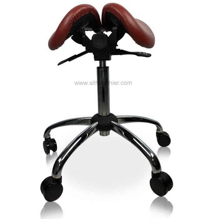 USA Patented Twin Tiltable Saddle Stool with Adjustable Seat Width and Center Gap - Sit Healthier