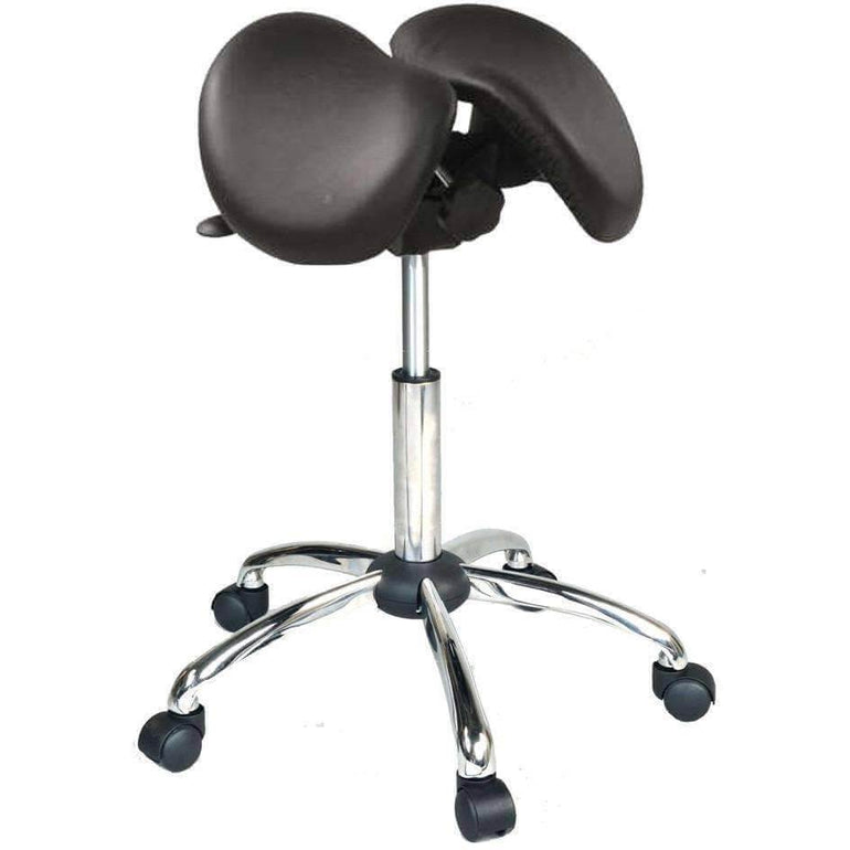 USA Patented Twin Tiltable Saddle Stool with Adjustable Seat Width and Center Gap - Sit Healthier