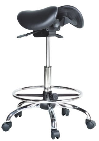 USA Patented Twin Tiltable Saddle Stool with Adjustable Seat Width and Center Gap - Sit Healthier